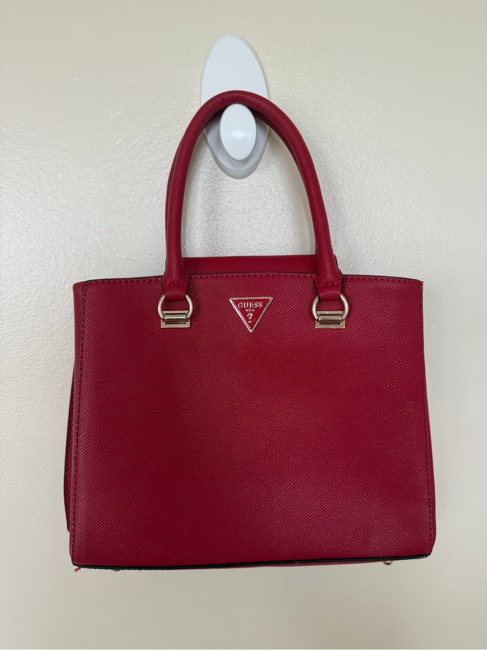 GUESS Bright Red Top Handle Satchel Handbag